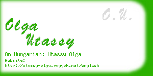 olga utassy business card